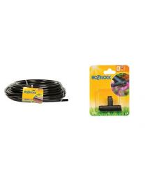 Hozelock Supply Hose, 25 m x 13 mm & Hozelock T Piece Connection, 13 mm - Pack of 2 Set