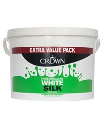 Crown Silk Wall & Ceiling Paint Emulsion - Pure Brilliant White - 7.5 Litres