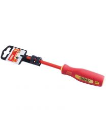 Draper 4mm x 100mm Fully Insulated Plain Slot Screwdriver. (Display Packed)
