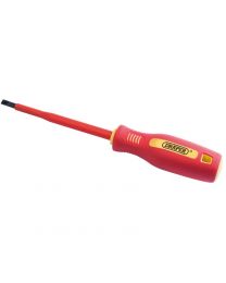 Draper 5.5mm x 125mm Fully Insulated Plain Slot Screwdriver. (Sold Loose)
