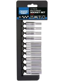 Draper 1/4 Inch Sq. Dr. Metric Multi-Drive® Deep Socket Set (10 Piece)