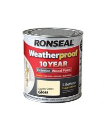 Ronseal RSLWPCCG750 750 ml Exterior Wood Paint Country Cotton Gloss