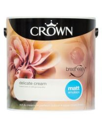 Crown Breatheasy Emulsion Paint - Matt - Delicate Cream - 2.5L