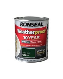 Ronseal RSLWPRGG750 750 ml Weatherproof Exterior Wood Paint - Racing Green Gloss