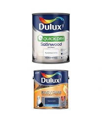 Dulux Quick Dry Satinwood Paint, 750 ml (Pure Brilliant White) Easycare Washable and Tough Matt (Sapphire Salute)