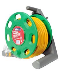 Hozelock Compact Hose Reel with 15 m Hose and Connectors - Colour May Vary