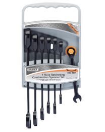 Metric Ratcheting Combination Spanner Set Draper Hi-Torq® (7 Piece)