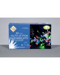 Premier 80 Outdoor Multi-Action Supabright LED Christmas Lights - Multicolour