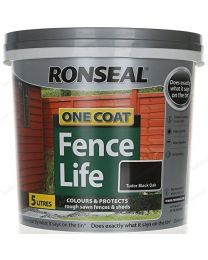 Ronseal RSLOCFLTBO5L One Coat Fence Life Tudor, Black, 5 Litre