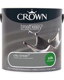 Crown Breatheasy Paint - City Break (Grey) - Silk Emulsion - 2.5L