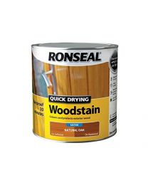 Ronseal QDWSNO25L 2.5 Litre Satin Finish Quick Dry Woodstain - Natural Oak
