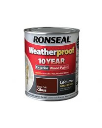 Ronseal RSLWPDOG750 750 ml Weatherproof Exterior Wood Paint - Dark Oak Gloss
