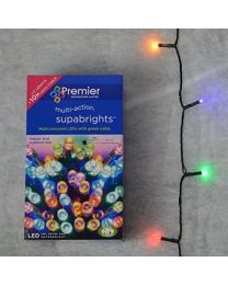 Premier Multi-Coloured 200 LED Christmas Lights Supabrights