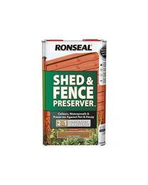 Ronseal RSLSFDB5L 5 Litre Shed and Fence Preserver - Dark Brown