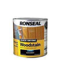 Ronseal QDWSE25L 2.5 Litre Satin Finish Quick Dry Woodstain - Ebony