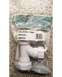 Oracstar Multifit Swept Tee Compression 1 1/4 Inch 32mm WF24 Pipe Fitting White Waste