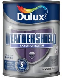 Dulux Weather Shield Quick Dry Satin Paint, 750 ml - Gallant Grey