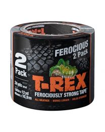 T Rex Ferociously Strong Tape, Graphite Grey, 48 mm x 10.9m, Twin Pack