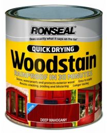 Ronseal QDWSDM250 250ml Woodstain Quick Dry Satin Deep - Mahogany
