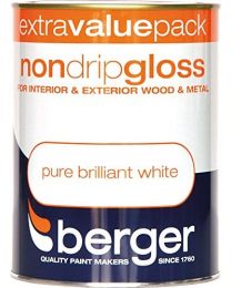 Berger 1.25l Non Drip Gloss - Pure Brilliant White White 1.25L