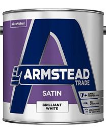 Armstead Trade Satin Finish Paint Brilliant White 2.5 Litres