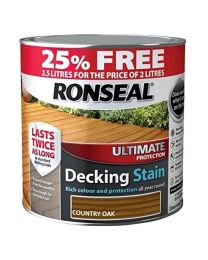 Ronseal RSLUDSCO2LAV Ultimate Deck Stain, Country Oak, 2.5 Litre