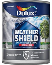 Dulux Weather Shield Exterior High Gloss Paint, 750 ml - Gallant Grey