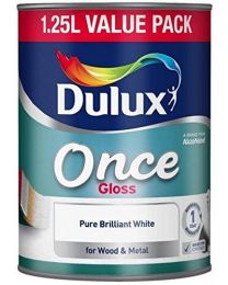 Dulux Once Gloss Paint, 1.25 L - Pure Brilliant White