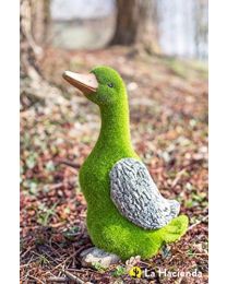 Outdoor Decorative Flocked Grass & Stone Effect Garden Animal Ornaments - Many Styles Available (Duck)