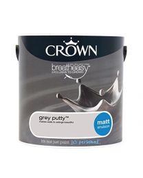 Crown Breatheasy Paint - Grey Putty (Grey) - Matt Emulsion - 2.5L