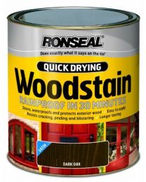 Ronseal QDWSDO250 250ml Woodstain Quick Dry Satin - Dark Oak