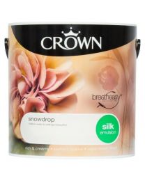 Crown Breatheasy Emulsion Paint - Silk - Snowdrop - 2.5L