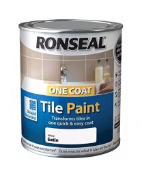 Ronseal One Coat Tile Paint - Brilliant White - 750ml