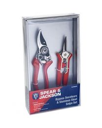 Spear and Jackson Bypass Secateurs and Floral Snips Set (Twin Set)