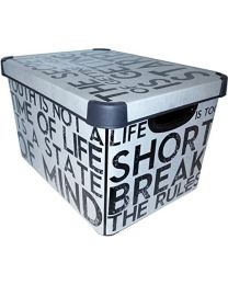 22L Life is Too Short Sayings Design Plastic Deco Storage Box with Lid