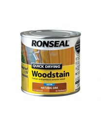 Ronseal QDWSNO250 250 ml Satin Finish Quick Dry Woodstain - Natural Oak
