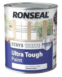 Ronseal RSLSWUTGP750 Stays Ult/Tough Gloss Paint, White, 750 ml