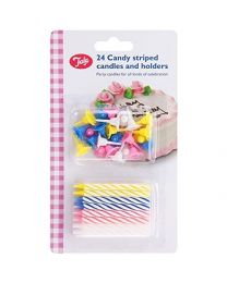 Tala Candy Striped Candles and Holders