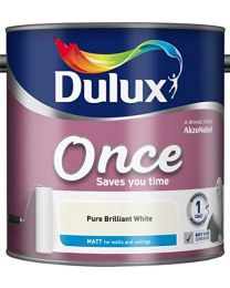 Dulux Retail Once Matt White PBW Pure Brilliant White 2.5 Litres