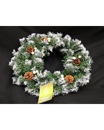 50cm Christmas Wreath Snow Tips with Berry & Cones
