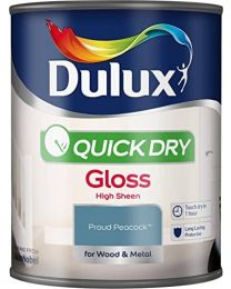 Dulux Quick Dry Gloss Paint, 750 ml - Proud Peacock