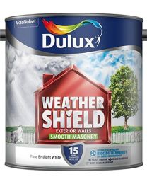 Dulux Weather Shield Smooth Masonry Paint, 2.5 L - White