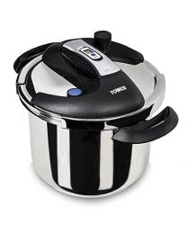 Tower T90103 Pro One Touch Pressure Cooker, 6 Litre, Stainless Steel