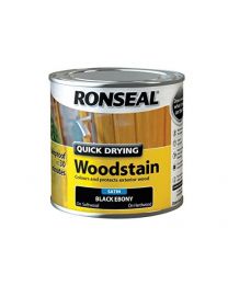 Ronseal QDWSE250 250 ml Satin Finish Quick Dry Woodstain - Ebony