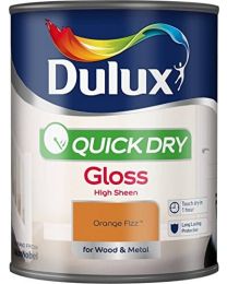 Dulux Quick Dry Gloss Paint, 750 ml - Orange Fizz