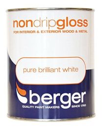 Berger Non Drip Gloss Brilliant White Paint- 750ml