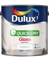 Dulux Quick Dry Gloss Paint, 2.5 L - Pure Brilliant White