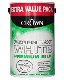 Crown Silk Emulsion Pure Brilliant White Bretheasy 6 Ltr