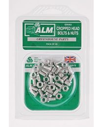 100 x ALM Greenhouse Alumiminum Cropped Nuts & Bolt GH003
