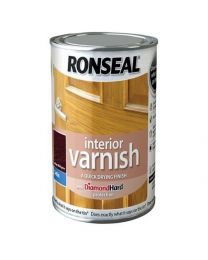 Ronseal RSLIVSDM250 250ml Quick Dry Satin Interior Varnish - Deep Mahogany